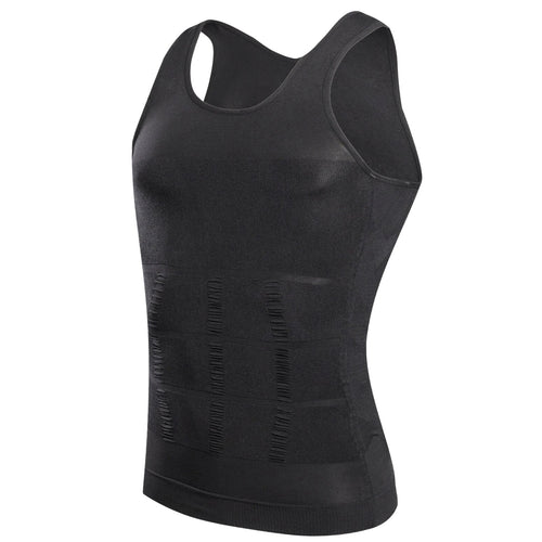 Foundation Singlet black three-quarter view showing shoulder and armhole construction