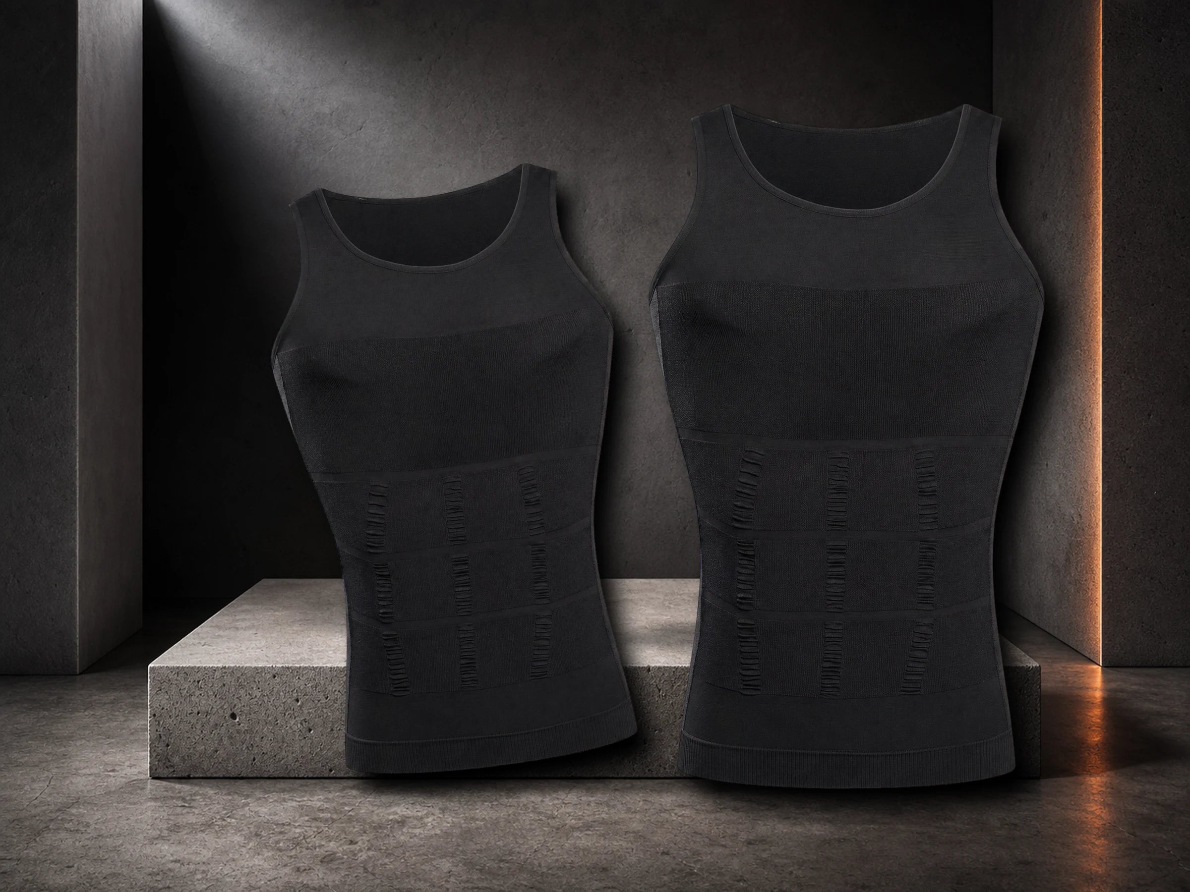 Exactly two black Foundation Singlets presented for the Buy One Get One Free offer
